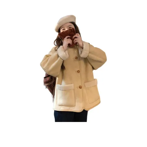 MDEHT Бежевый верблюжий женский бархатный пиджак