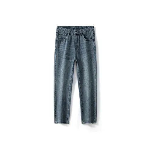 98SQUID Ink Splatter Blue Unisex Jeans