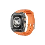 Прозрачная черная оправа с оранжевыми линзами