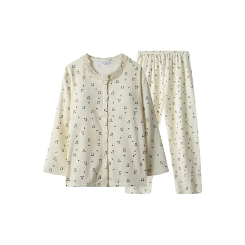 HANQIANNUO Осенне-зимняя пижама Тонкий флис Женская Верхняя одежда Готовая