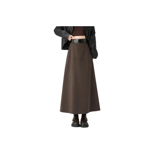 Langqing Повседневный Длинный Юбка Женские