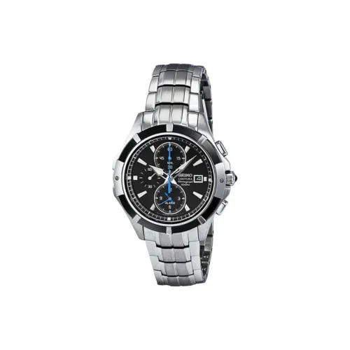 SEIKO Кварцевый механизм нержавеющая сталь ремешок часы 40 мм черный циферблат мужские часы