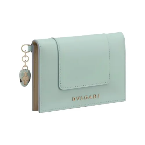 BVLGARI Serpenti Forever Series Держатель для карт из телячьей кожи стандартный женский светло-синий