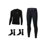 Трехкомпонентный комплект (Флисовый топ + Флисовые штаны + 2 упаковки черных носков и полотенца)