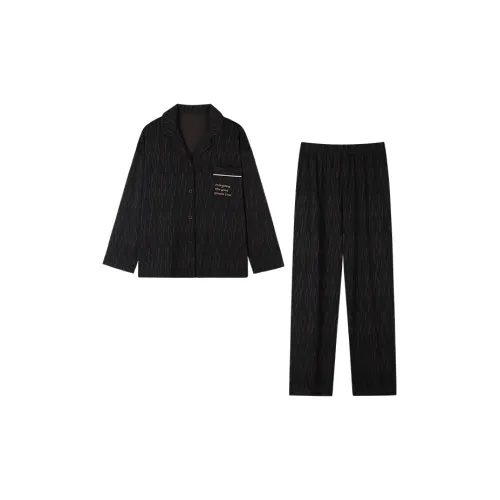 MIIOW Черный 100% хлопок Женские Пижамные комплекты