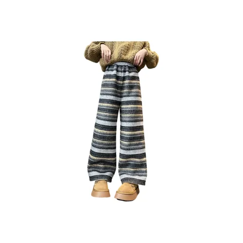 TLIT Винтажный Серый Белый Kids Вязаные Тренировочные Штаны