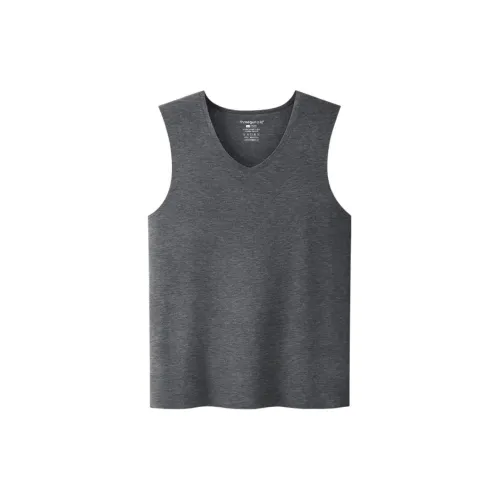 THREEGUN Термический жилет V-образного выреза из кашемира шелка бесшовный мужской