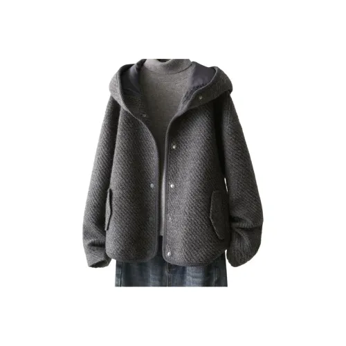 IHIMI Twilight Gray Wool Edition Women's Short Coat IHIMI Сумерки Серый Шерсть Edition Женское Короткое Пальто