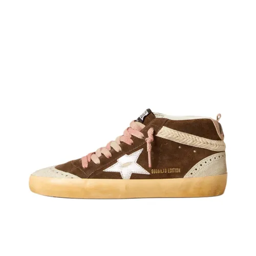 Golden Goose Mid Star High Топ Скейтборд Кроссовки Женские Темно-Коричневый