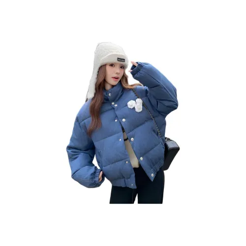 GOSO Синий с Обхватом груди Цветочный дизайн Женские Пуховики