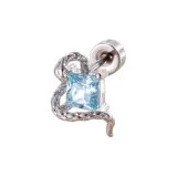 Синий сахарный кубик, знак змеи, одиночный