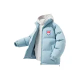 Детский синий хлопковый пуховик + бело-серый вереск флисовые свитшоты и толстовки