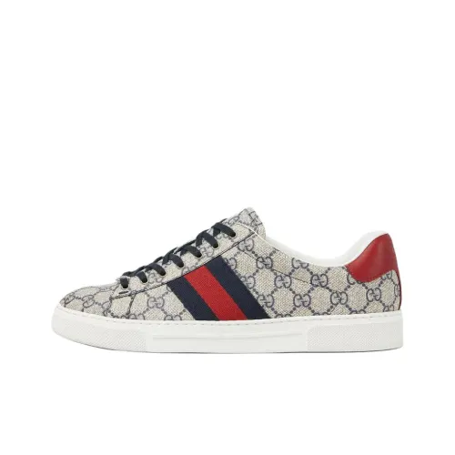 GUCCI Ace Low Топ Скейтборд Кроссовки Мужские Бежевые