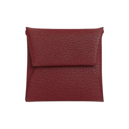 HERMES Bastia Козья кожа Кошелек Женские 55 Руж H HERMES Красный