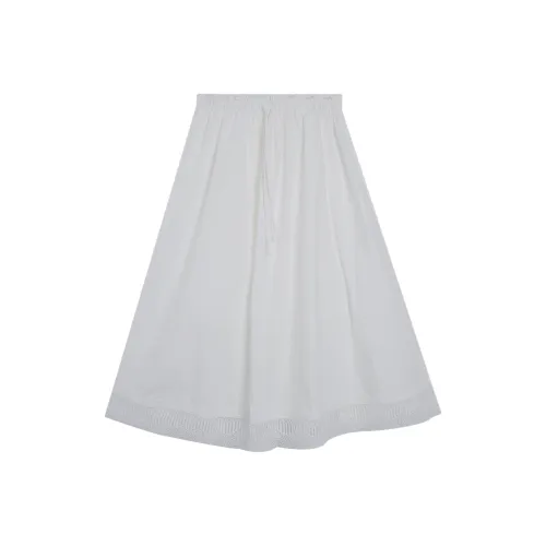 GZQJ Белый Женские Повседневные Длинные Юбки