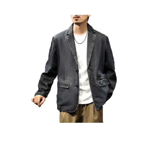 LUJIEBANG Синий Черный Мужской Джинсовые Куртки