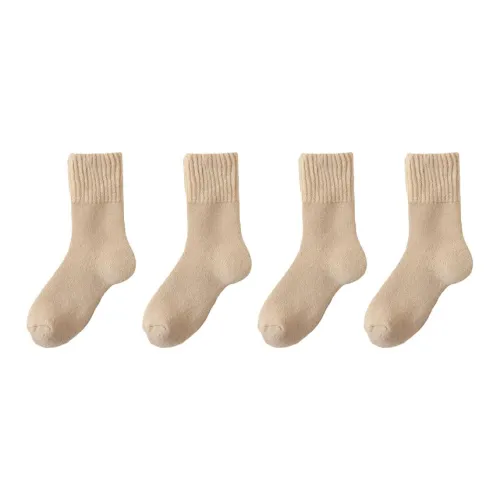 MADALLO [4 Pack] 4 Светло-коричневый Унисекс MID Носки до икры