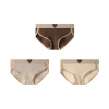 [100% cotton, Breathable] Темно-кофейный + Светло-серый + Абрикос (3 упаковки)