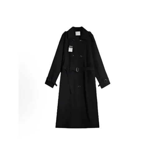 POPO.INFO Черный тренч + значок на груди + женские трикотажные изделия