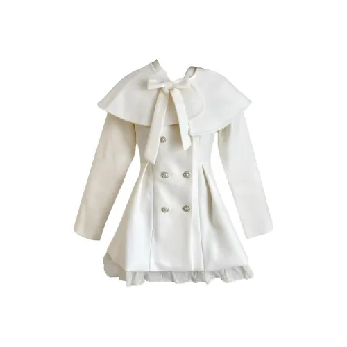 ORANDOR WEAR Экрю Женские Длинные Платья с Длинными Рукавами