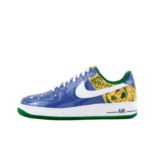 Nike Air FORCE 1 Ronaldinho Low Топ Скейтборд Кроссовки Мужские Синие Белые Желтые
