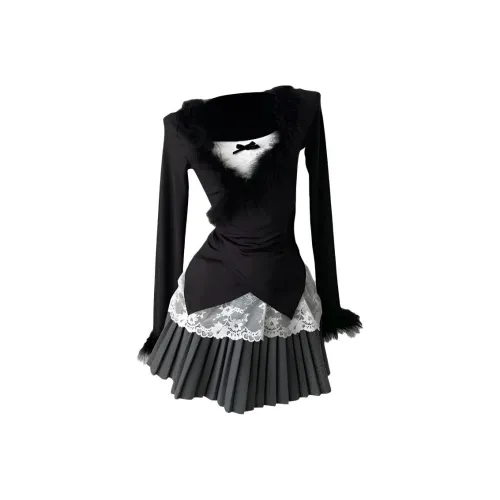 DANCANG Черный Женские Комплекты с Юбкой
