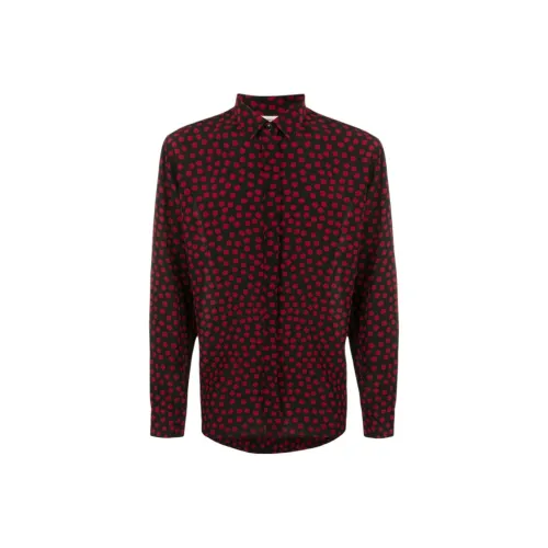 SAINT LAURENT Черный Красный Мужская Рубашка