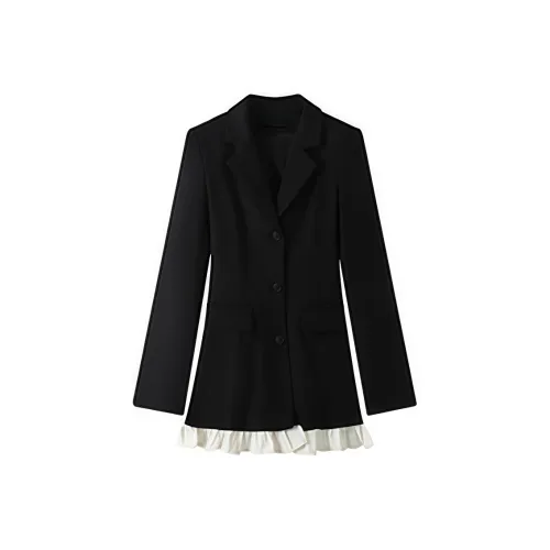 Icicofficial Черные Женские Длинные Платья с Длинными Рукавами