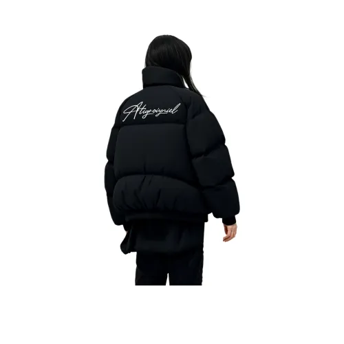 SZSX Черный Утолщенный Пуховый пиджак Унисекс Пуховики (пуховики)