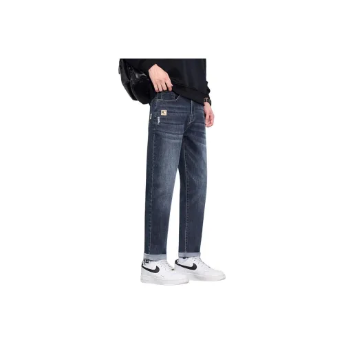 DASDCG Синий Серый Мужские Джинсы