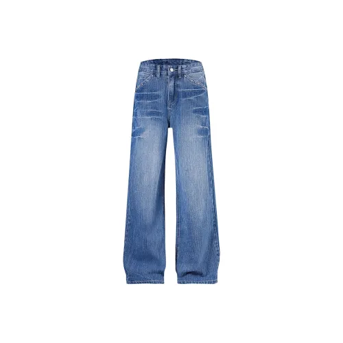 NVRFRGT Бамбук Синий Унисекс Джинсы