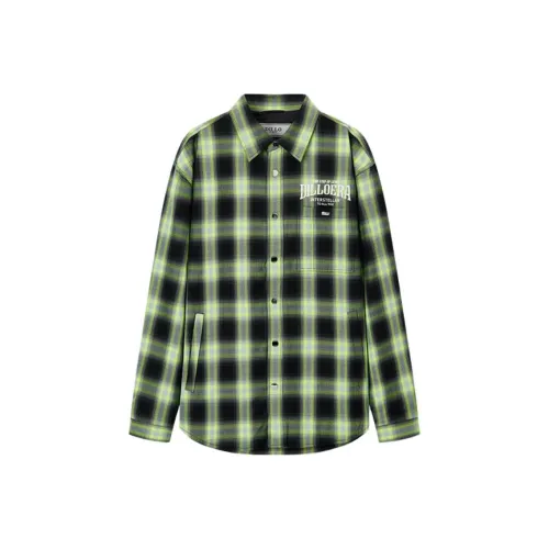 DILLO Неоновый зеленый Клетчатый Мужской Пуховик