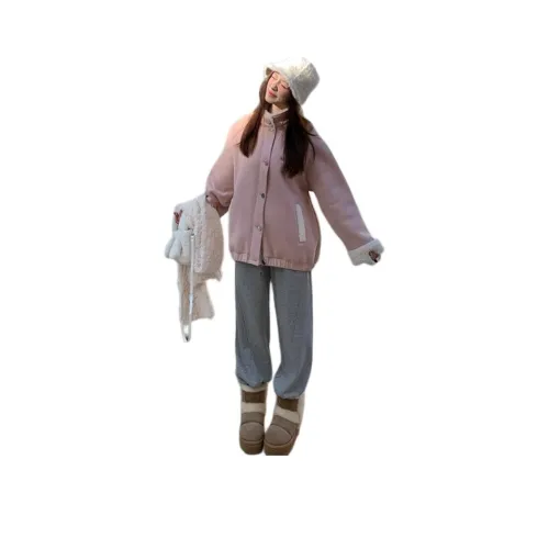 MDEHT Розовый Женские Бархатные Куртки