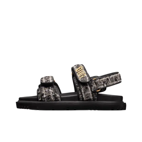 DIOR DiorAct Sheepskin One Strap Sandals Women's Black
