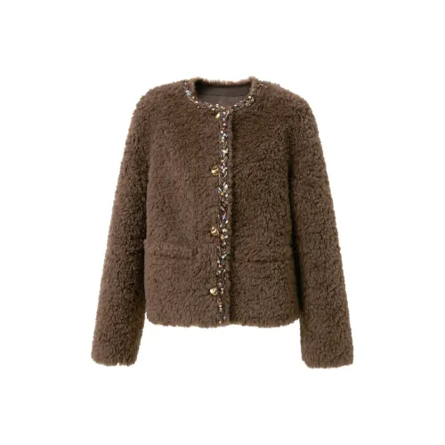 3COLOUR Фундуковый Коричневый Женские Меховые изделия