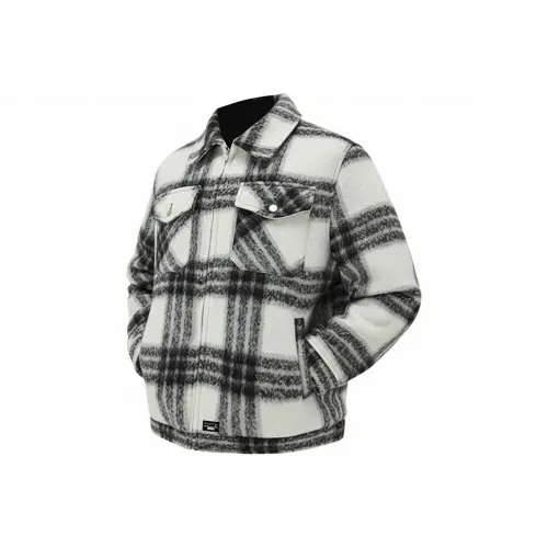 COMOWA Черный Белый Клетка [Съемный Trademark] Унисекс Пуховики