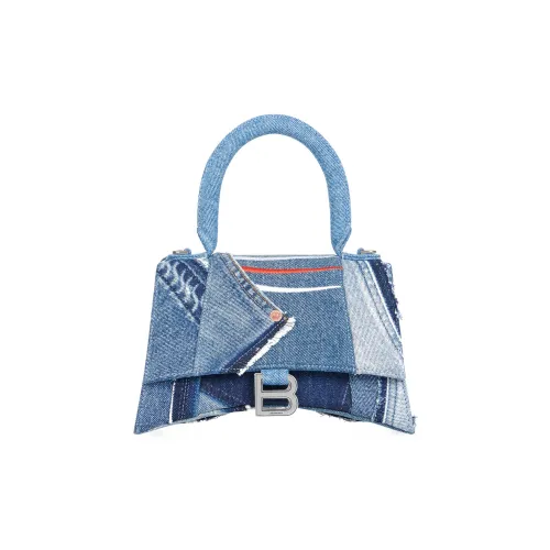 Balenciaga Hourglass Denim Bag Small Women's Blue Баленсиага Hourglass Деним Сумка Маленькая Женская Синяя