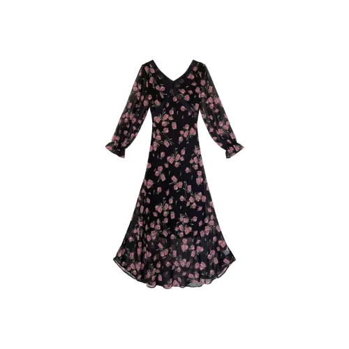 MIMIZI Длинное платье с длинными рукавами женское