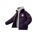 Темно-фиолетовый хлопковый пуховик + бело-серый вереск флисовые свитшоты и толстовки