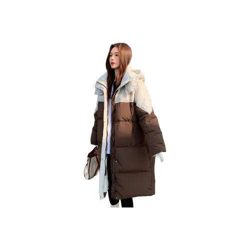 MDEHT Кофейный Экрю Женские Пуховики