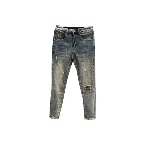 YONGYAN Washed Vintage Blue Men's Jeans YONGYAN Вымытый Винтаж Синий Мужские Джинсы