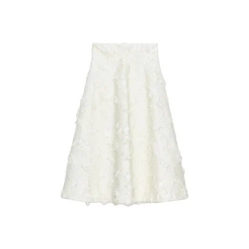 ZARA ZW Series Белый Женские Повседневные Длинные Юбки