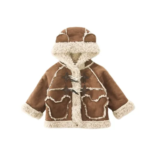 RHOBESAM Little Дом Four Corner Пуговица Дубленка Кофе Kids Утеплённые куртки