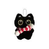 Красный шарф Маленький Черный Кот [В комплекте сумка для покупок]