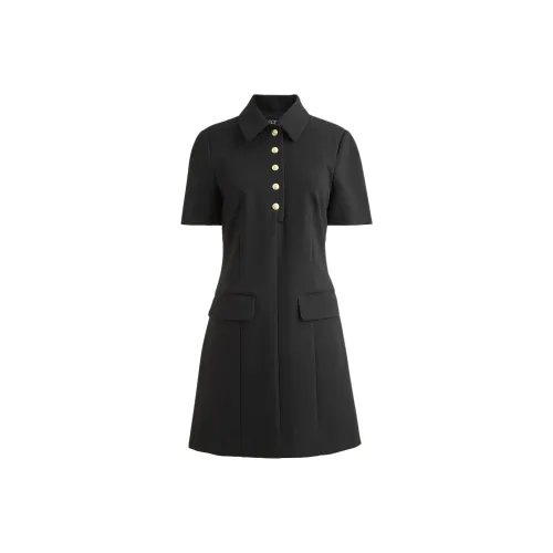 J.Crew Черные Женские Короткие Платья с Короткими Рукавами