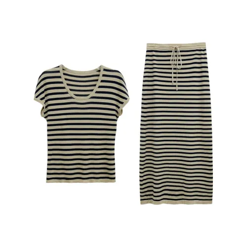 MIMIZI Полосы Лиоцелл Ткань не рекомендуется для стирки Женские Комплекты с Юбкой