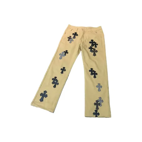 MAISON VINSON Коричневый [Аппликация кожаная этикетка вышивка] Унисекс Джинсы