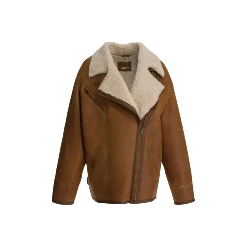 ISABEL MARANT Коричневый Женские Кожаные куртки