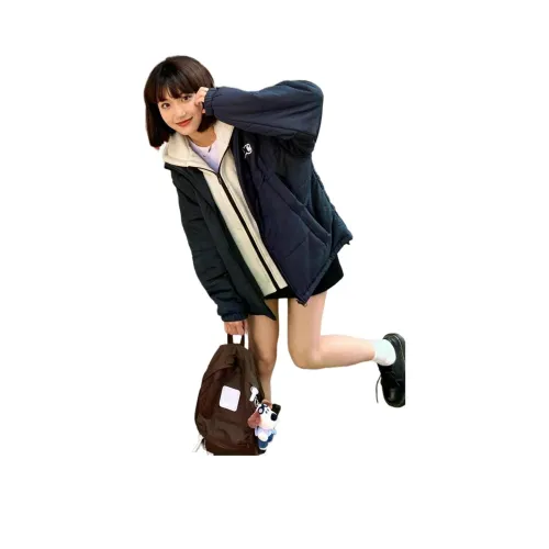 MDEHT Темно-синий женский пуховик