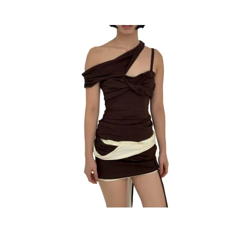 RDRE Коричневые Женские Платья без Рукавов